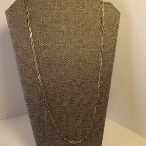 Necklace - Jessica Simpson Rectangle Link Gold Tone Chain